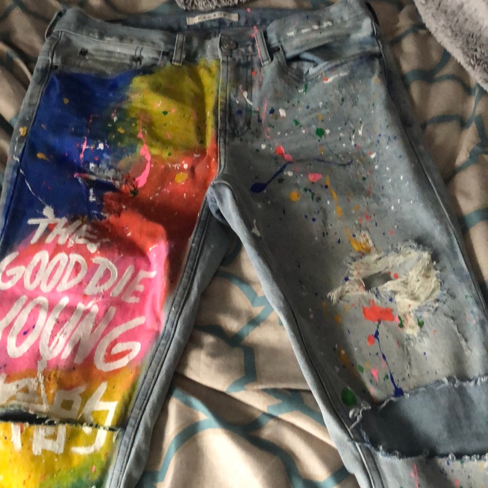 Custom ripped jeans
